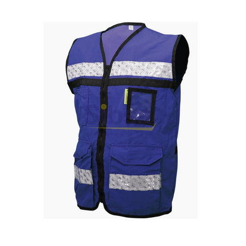 Jyrsa Chaleco azul marino cerrado c/reflejante talla 2XG SR2050AZMCR